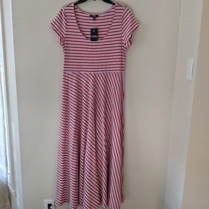 NWT Chaps • Red/White/Blue Striped Dress Large
